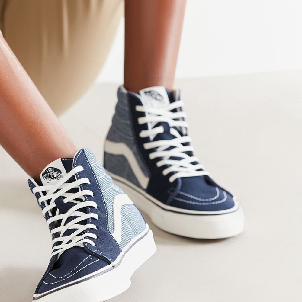 Vans SK8-Hi Top Patchwork Sneakers Size 7 Womens - Picture 2 of 4